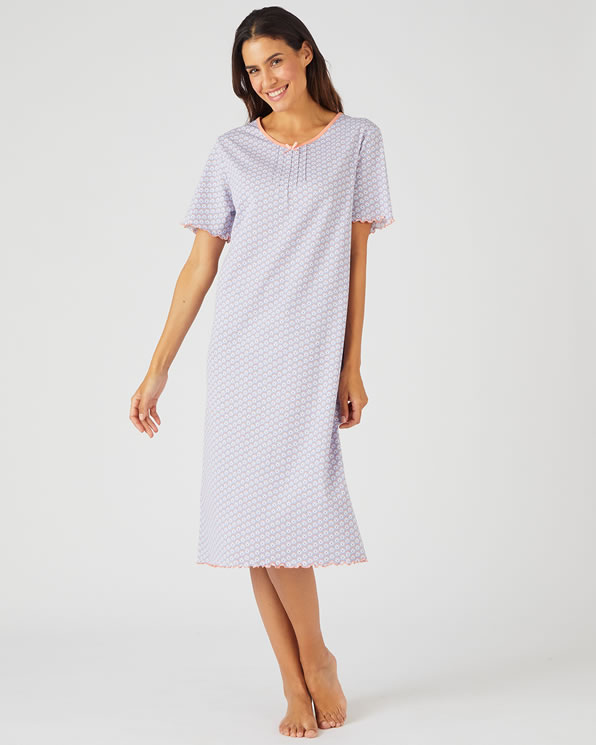 Lot de 2 chemises de nuit jersey pur coton peigné