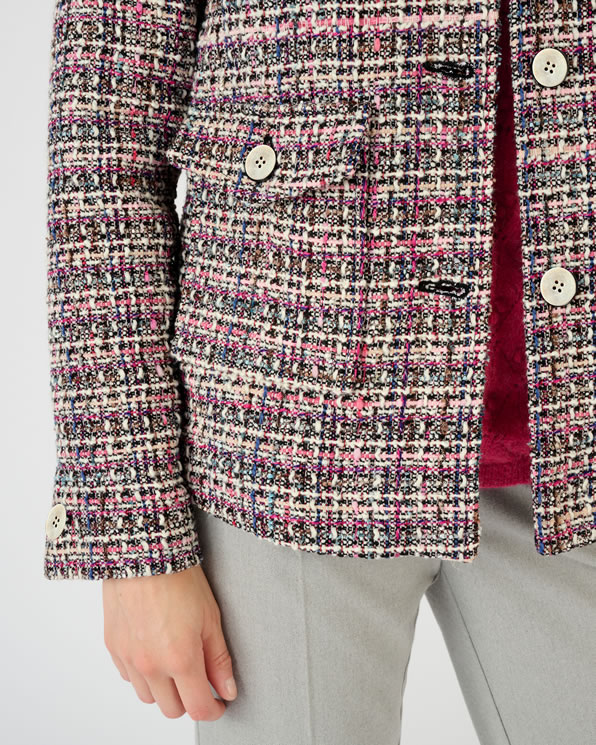 Veste doublée effet tweed fils brillants