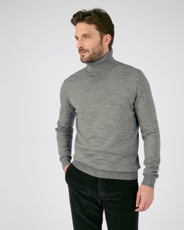 Pull col roulé maille jersey laine mélangée Thermolactyl