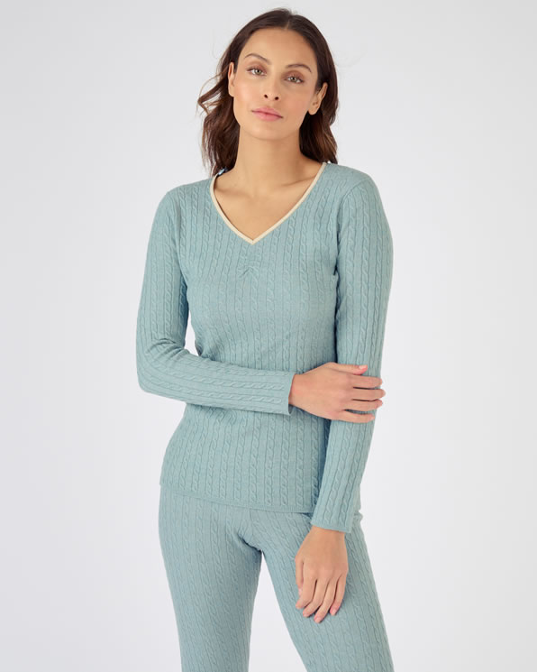 Pull in kabeltricot voor dames, Thermolactyl