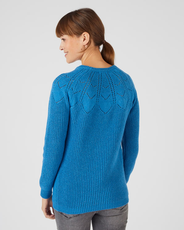 Pull in ajourtricot, katoenmix