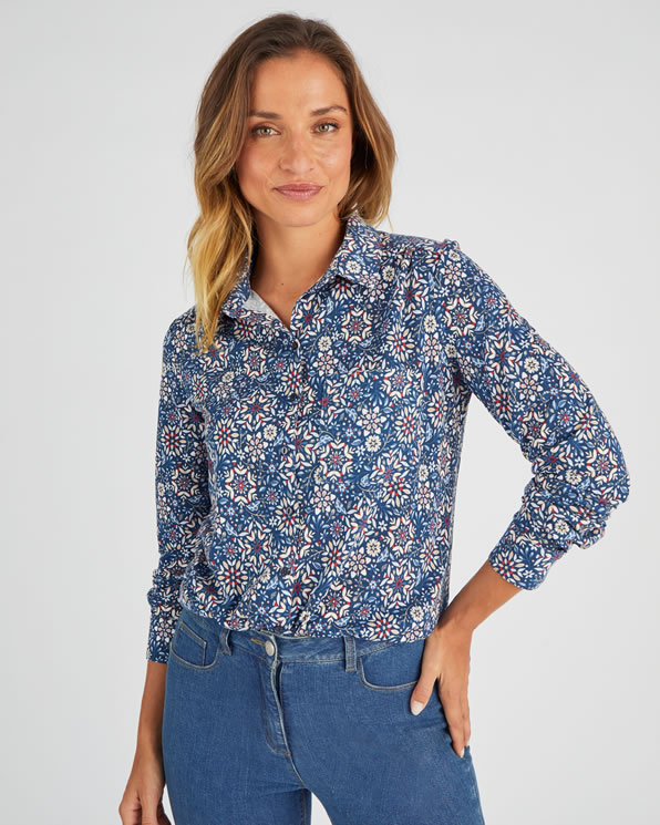 Blouse met print, Thermolactyl