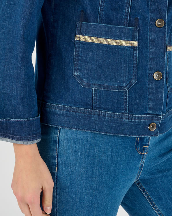 Veste jean coton stretch détails brillants