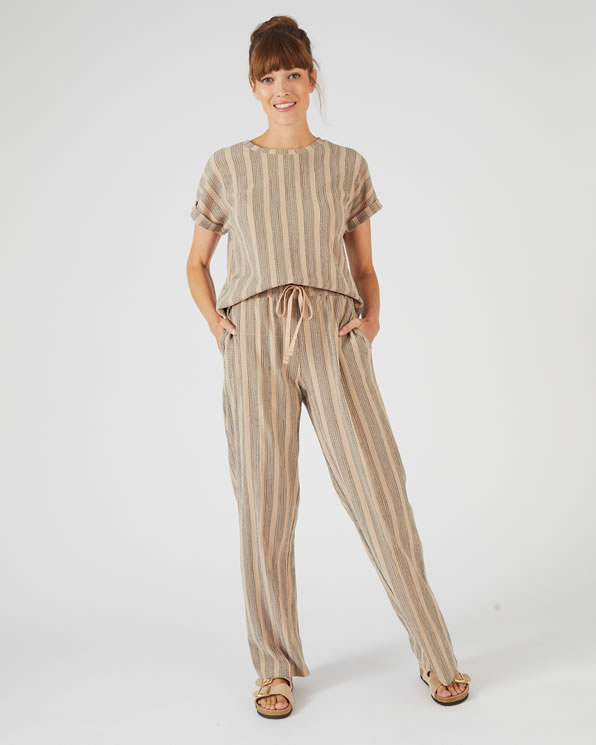 Wijde broek met streepjes