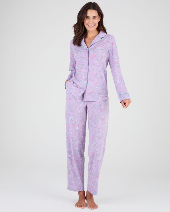 Pyjama van jerseytricot met knopen