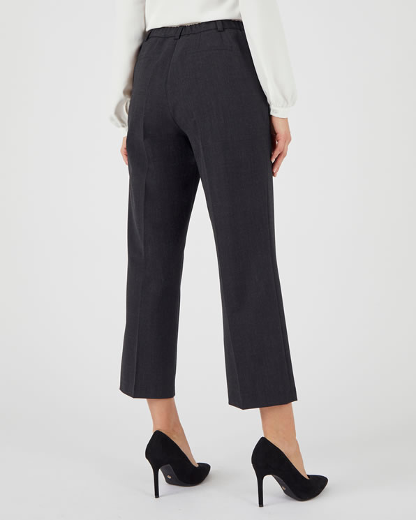 Pantalon large mélange laine bi-stretch