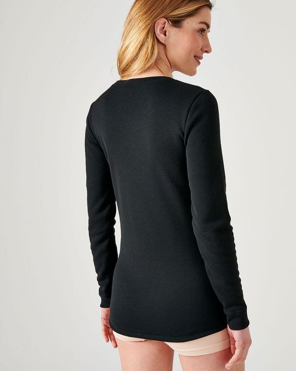 Thermolactyl T-shirt met lange mouwen, geborstelde fleece