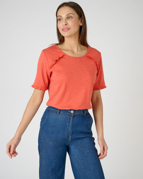 T-shirt maille flammée