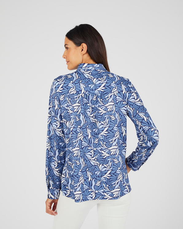 Overhemdblouse van warm tricot