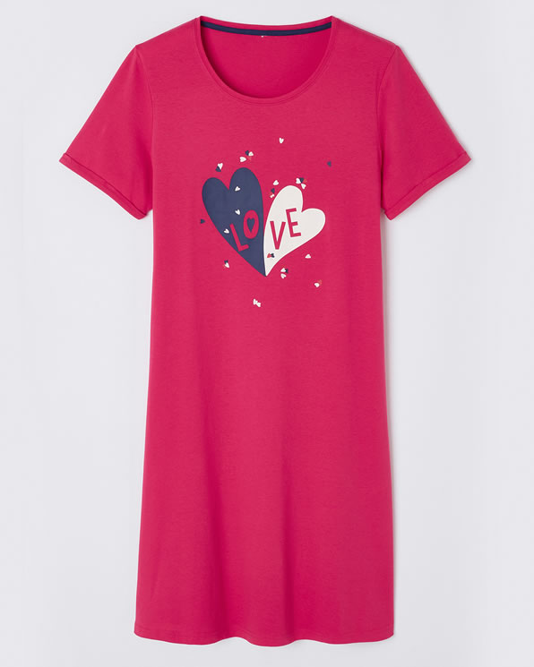 Chemise de nuit pur coton peigné