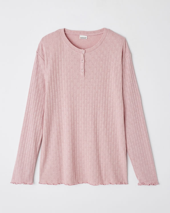 Pyjama van pointelle-breisel