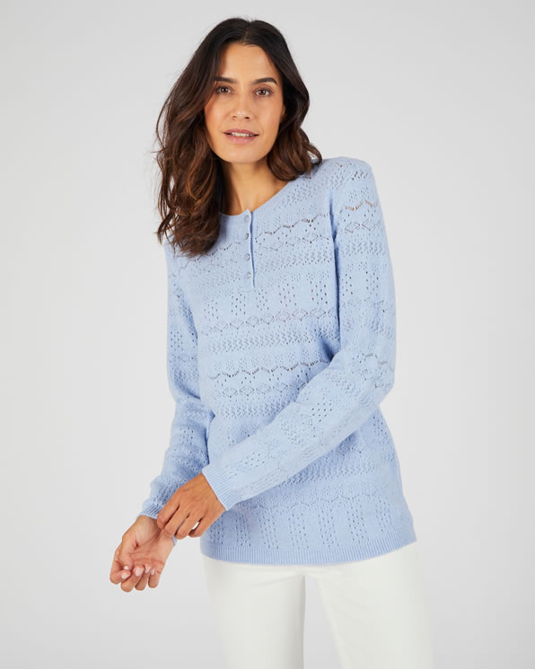 Trui van opengewerkt tricot Thermolactyl