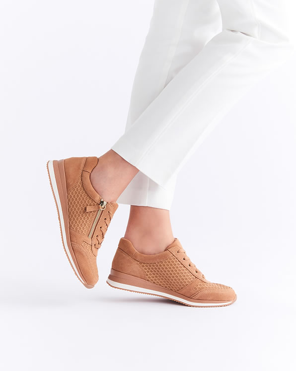 Sportschoenen met leren detail in reliëf Amortyl