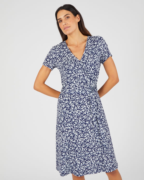 Robe effet cache-coeur fibres viscose stretch Lenzing™ EcoVero™