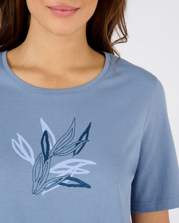 T-shirt motif ton sur ton pailleté