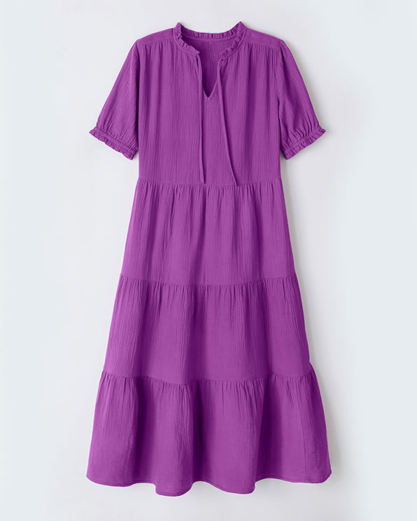 Robe à volants en gaze de coton