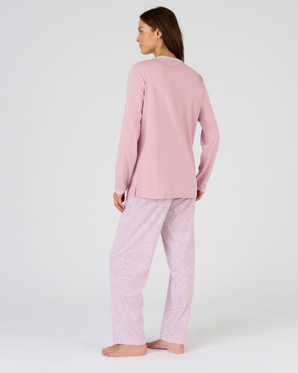 Pyjama van puur gekamd katoen, lange mouwen