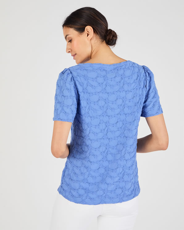 T-shirt van breisel met reliëf