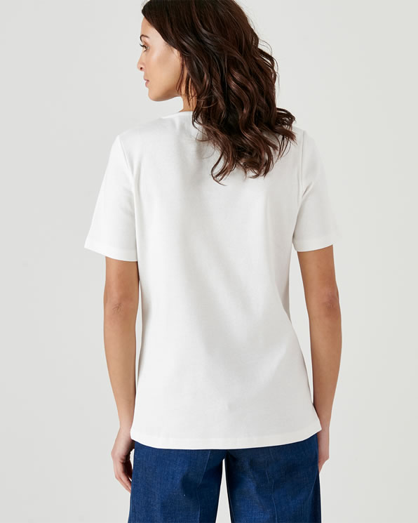 T-shirt van fijn geribd zuiver katoen