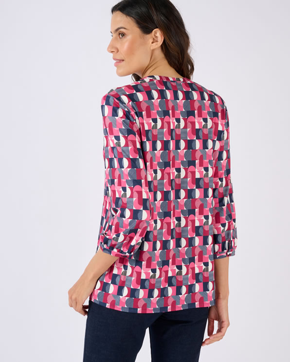 Overhemdblouse van warm tricot