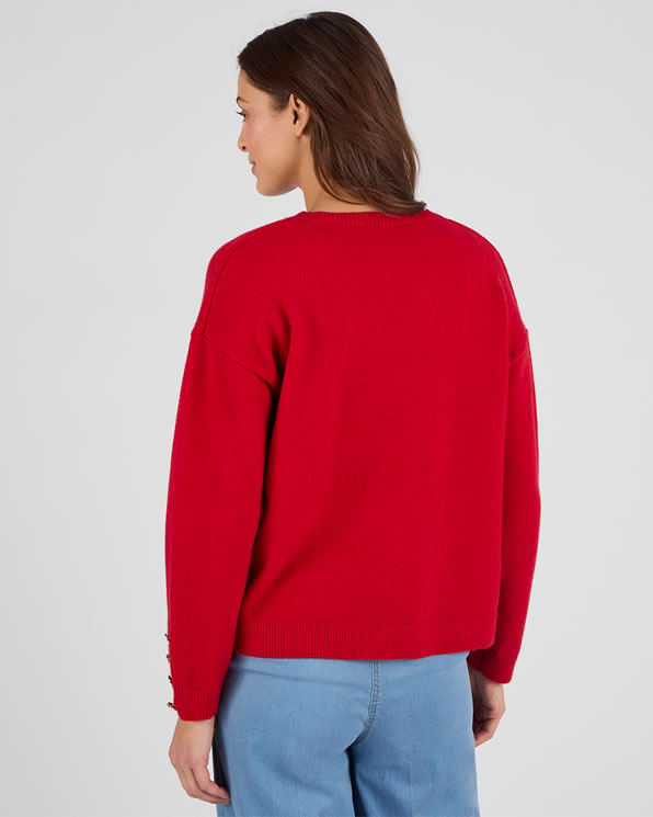 Pull à boutons uni ou imprimé animalier