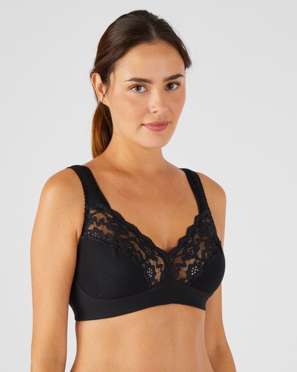 Soutien-gorge sans armatures, basque élastiquée