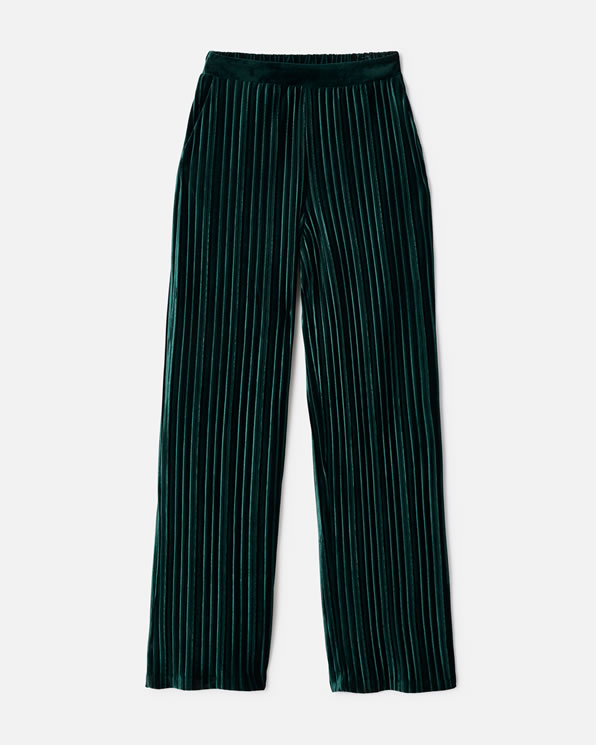 Geplooide satijnen fluwelen broek
