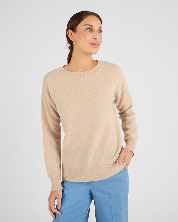 Pull col rond pur cachemire