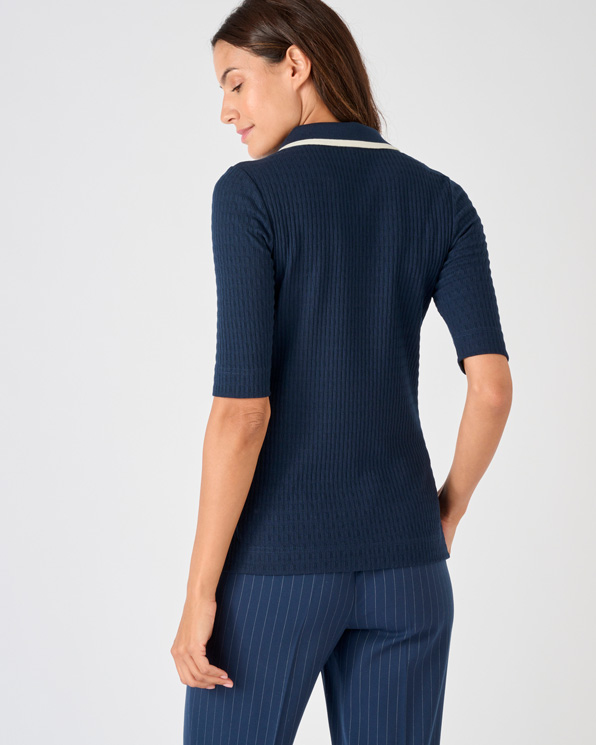 T-shirt pointillé, effen of gestreept