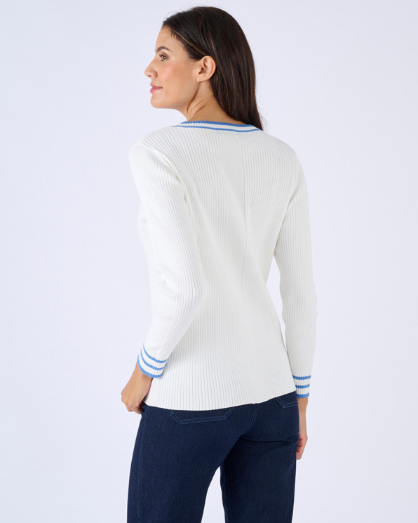 Trui platte rib fantasie