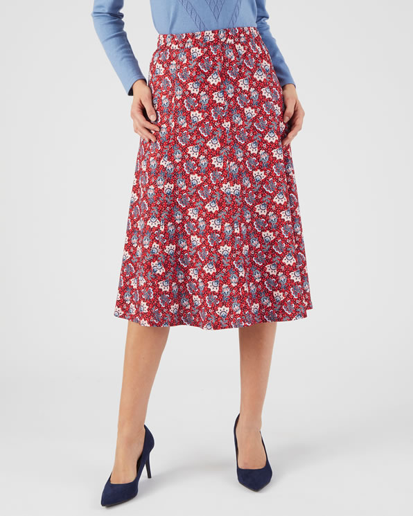 Rok in stretchtricot met print