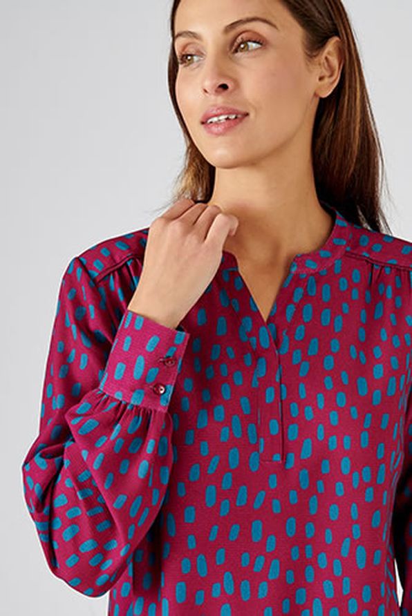 Blouse stretch imprimé taches