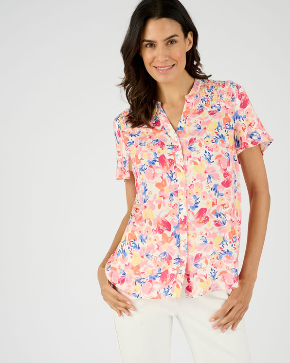 Gesmokte blouse, Climatyl®