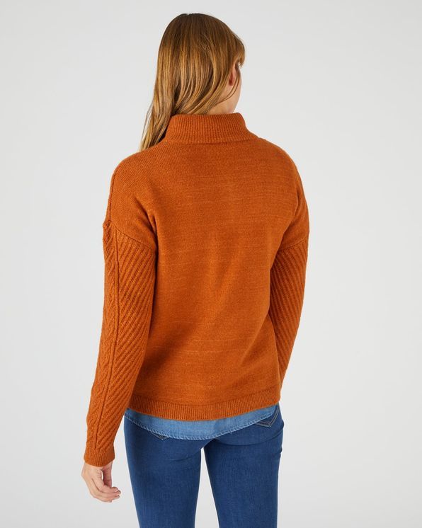 Pull met opstaande kraag in wolmix en Thermolactyl®
