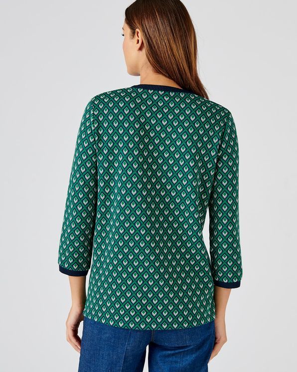 T-shirt in jacquardtricot met stretch