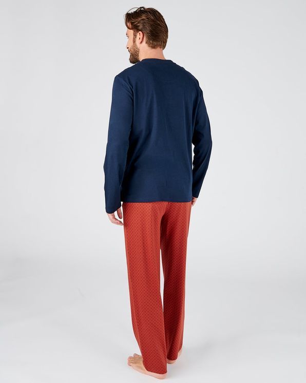 Pyjama jersey coton peigné imprimé géométrique