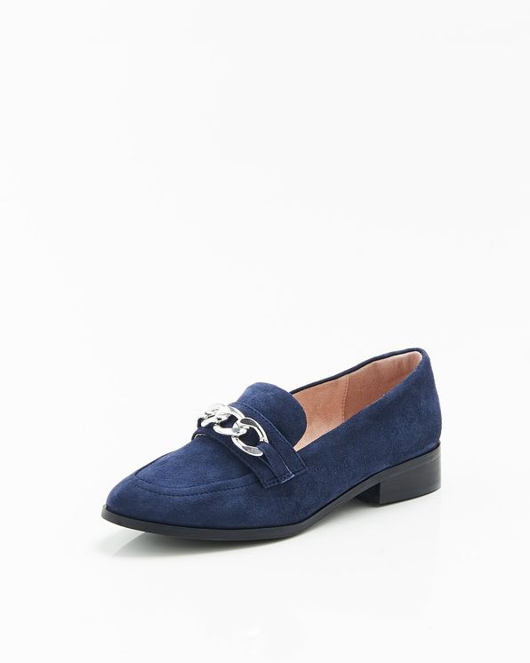 Mocassins croûte de cuir chèvre à boucle