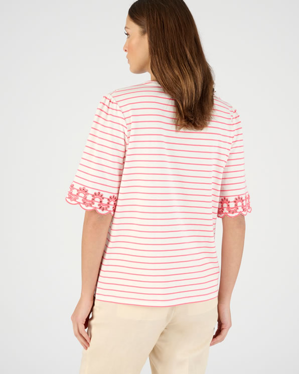 T-shirt imprimé détails brodés