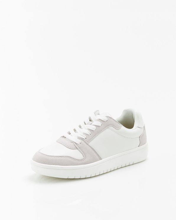 Baskets compensées bicolores cuir vachette Amortyl®