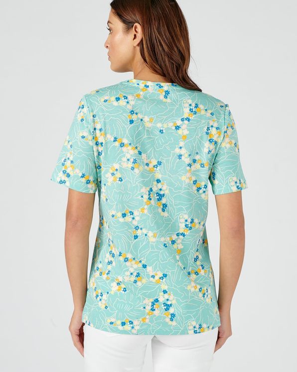 Gebloemd T-shirt in zuiver katoen