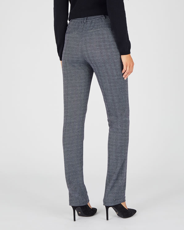 Broek pull-on van gemerceriseerd jacquard breisel