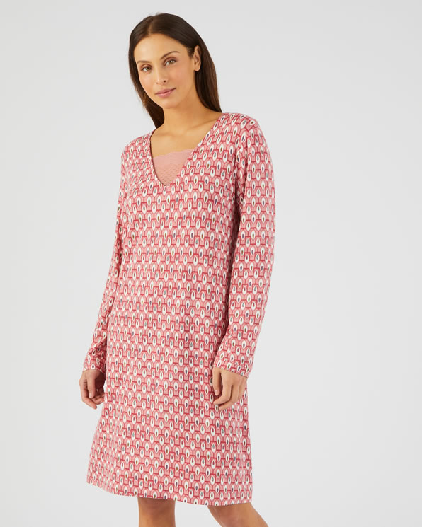 Chemise de nuit Maille jersey modal stretch d?�tail dentelle - Chemises de nuit - Damart Belgique