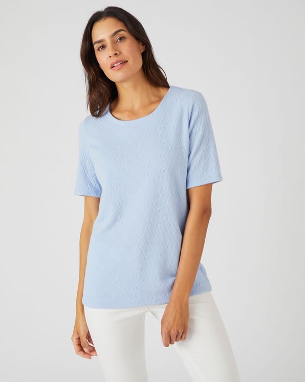 T-shirt maille fantaisie reliéfée