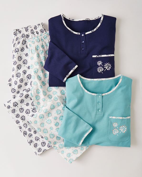 Lot de 2 pyjamas jersey pur coton peigné