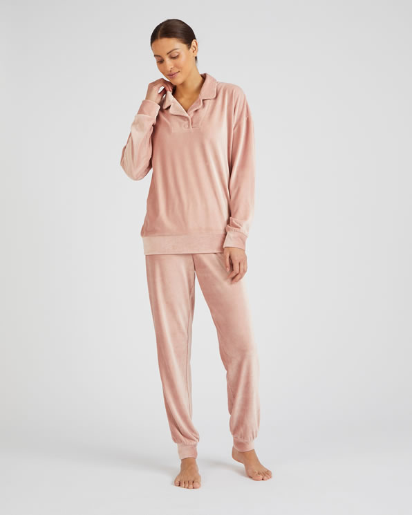 Loungewear set ribfluweel Thermolactyl