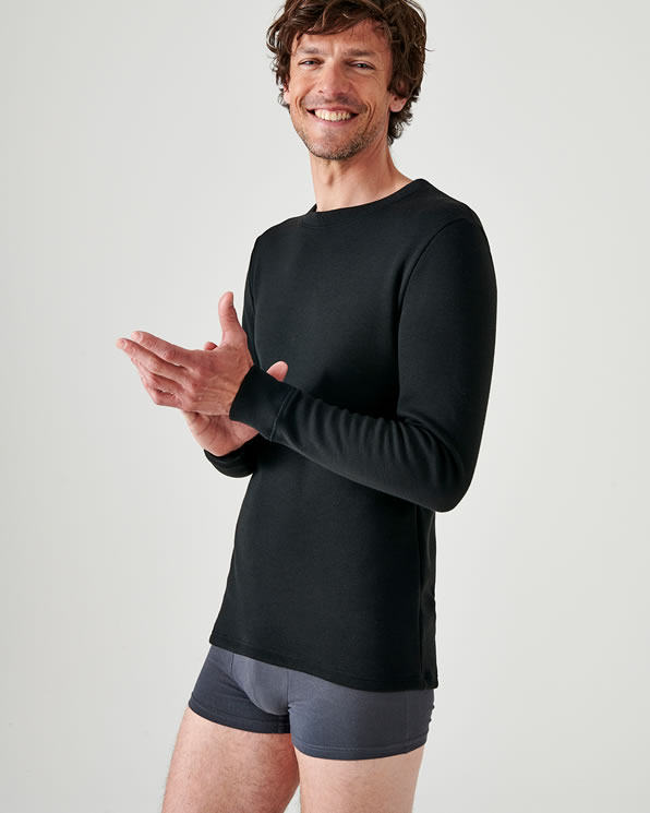 Thermolactyl T-shirt met lange mouwen, geborstelde fleece