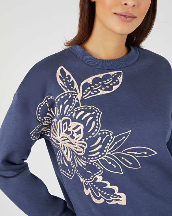 Sweat-shirt molleton brodé