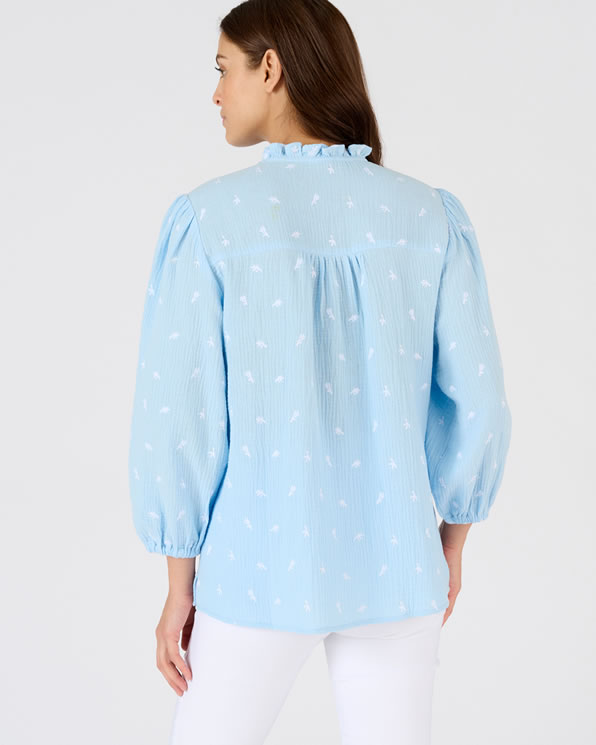 Blouse gaze pur coton brodée