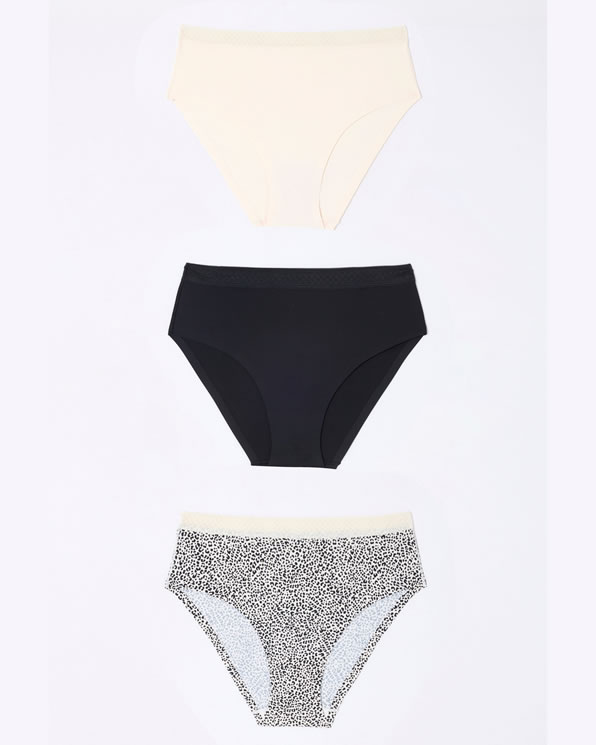 Set van 3 naadloze midislips