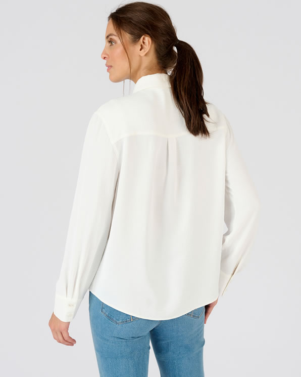 Effen blouse in reliëfstof
